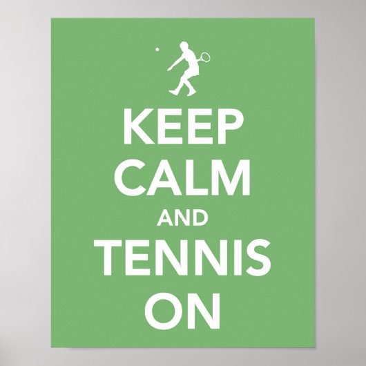 Poster Gardez le calme et le tennis sur papier (Devant)
