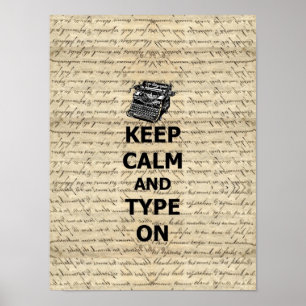 Poster Gardez le calme et le type dessus