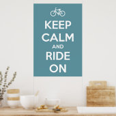 Poster Gardez le calme et rouler sur l'affiche bleue (Cuisine)