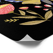 Poster Gardez Le Calme Et Soyez Des Fleurs D'Art Folk (Coin)