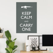 Poster Gardez le calme et transportez-en un (Bureau à domicile)