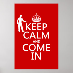 Poster Gardez le calme et venez dans (le signe bienvenu)