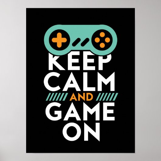Poster Gardez le calme Jeu sur l'affiche pour le Geek de (Devant)