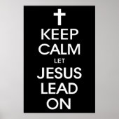 Poster Gardez Le Calme Laissez Jésus Diriger - Religieux (Devant)