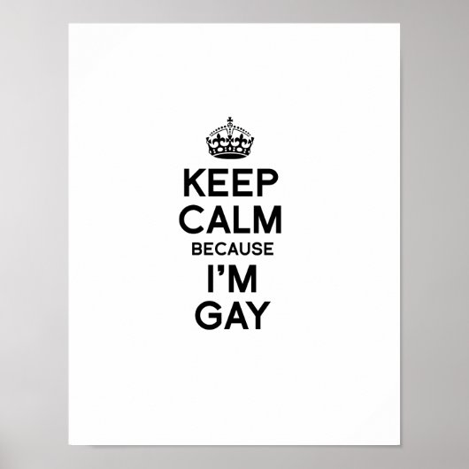 POSTER GARDEZ LE CALME PARCE QUE JE SUIS GAY (Devant)