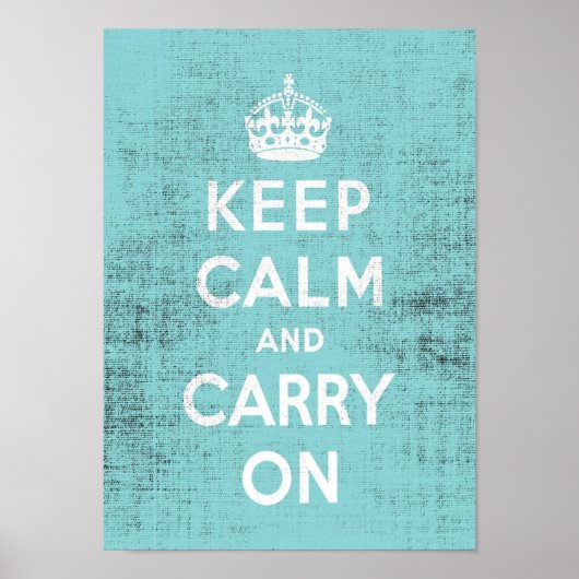 Poster Gardez le calme toile bleue Grunge (Devant)