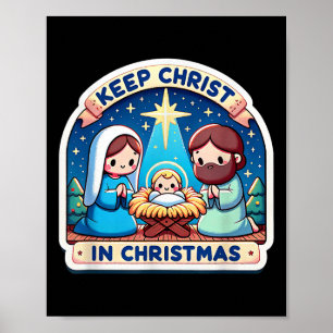 Poster Gardez le Christ dans la scène de la Nativité de N