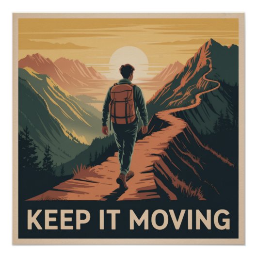 Poster Gardez-le en mouvement (Devant)