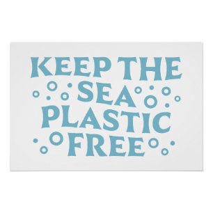 Poster Gardez le plastique de la mer libre