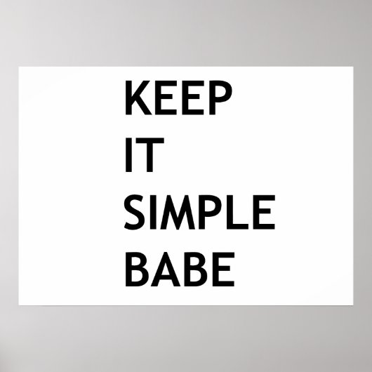 Poster Gardez-le simple bébé (Devant)