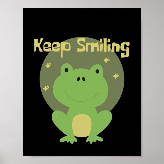 Poster Gardez le sourire Kawaii grenouille verte bébé sou (Devant)