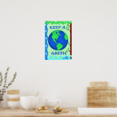 Poster Gardez-le vert Planète Terre Environnement Éco (Cuisine)