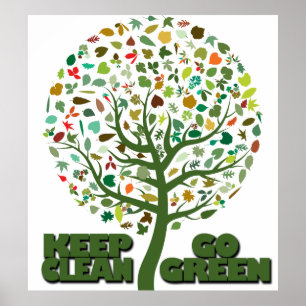 Poster Gardez Propre Allez Vert