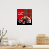 POSTER "GARDEZ SON CALME ET KITTY" ,TARTAN ROUGE,THÉÈRE D (Cuisine)