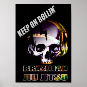 Poster Gardez sur l'affiche de crâne de Jiu Jitsu de