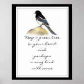Poster Gardez un arbre vert dans votre coeur Magpie Bird (Devant)