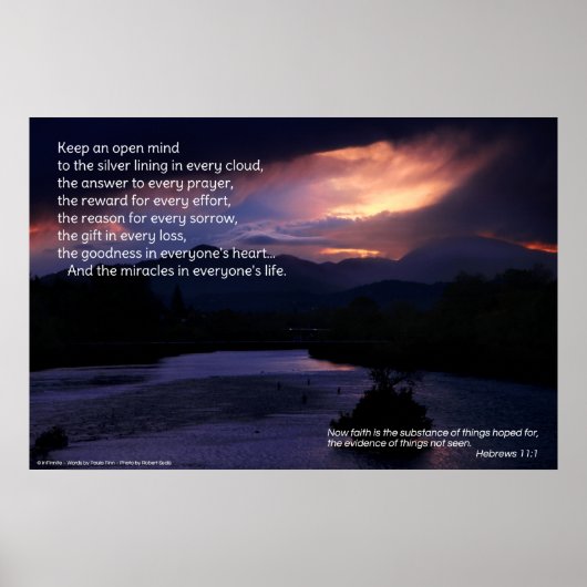 Poster Gardez Un Esprit Ouvert...Affiche Inspirationnelle (Devant)