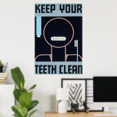 Poster Gardez vos dents propres (Bureau à domicile)