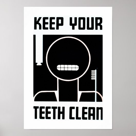 Poster Gardez vos dents propres (Devant)