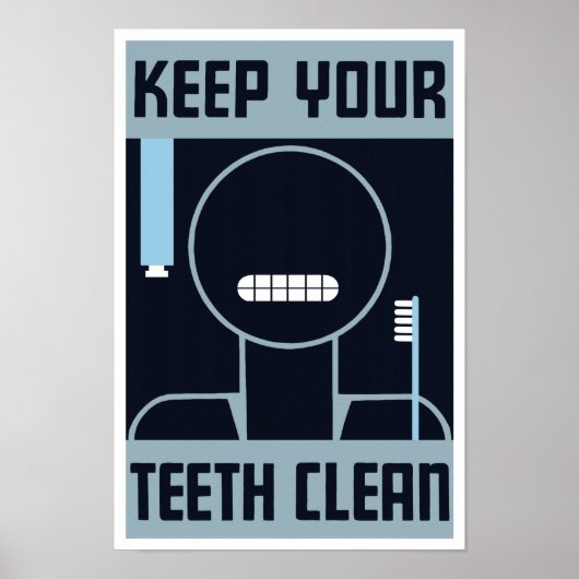 Poster Gardez vos dents propres — WPA (Devant)