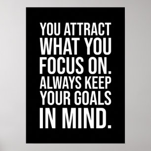 Poster Gardez Vos Objectifs À L'Esprit - Motivation Du Su
