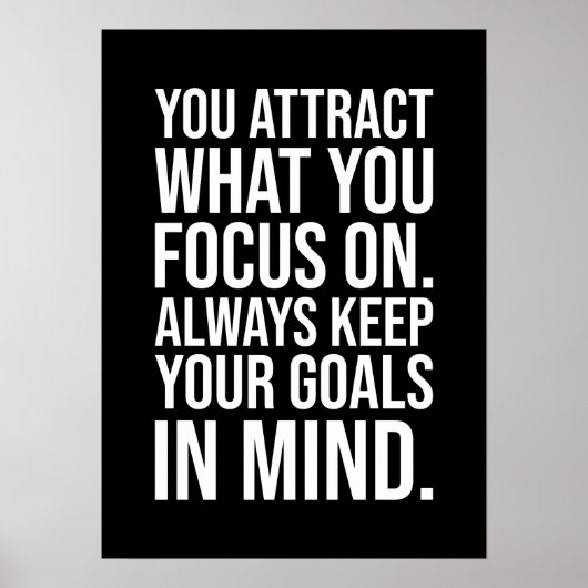 Poster Gardez Vos Objectifs À L'Esprit - Motivation Du Su (Devant)