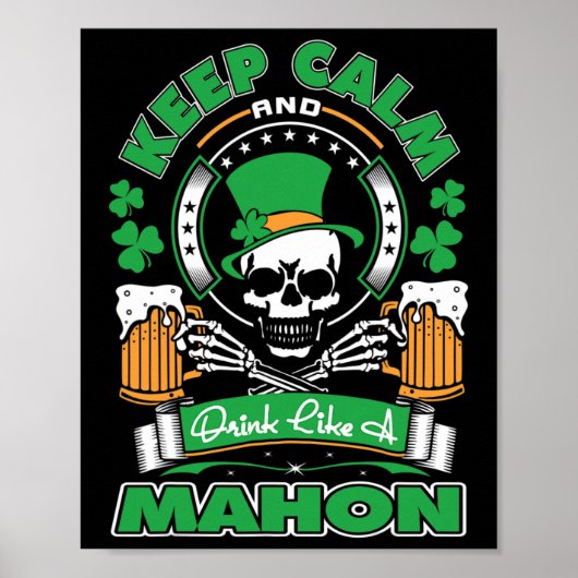 Poster Gardez votre calme Buvez comme Mahon Saint-Patrick (Devant)