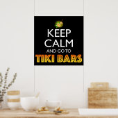 Poster Gardez votre calme et allez aux bars Tiki (Cuisine)