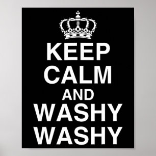 Poster Gardez votre calme et Washy Washy drôle de bateau