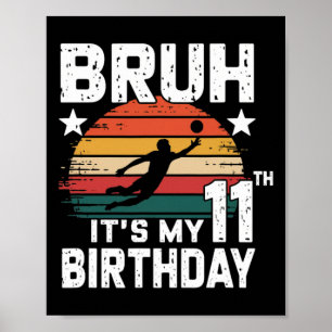 Poster Gardien de but de football drôle de 11e anniversai
