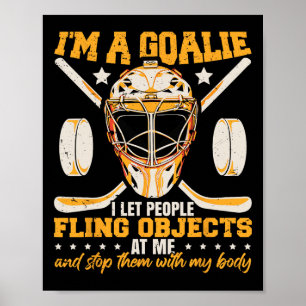 Poster Gardien de but de hockey sur glace drôle disant jo