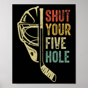 Poster Gardien de but de hockey sur glace drôle Fermez vo
