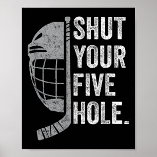 Poster Gardien de but de hockey sur glace drôle Fermez vo