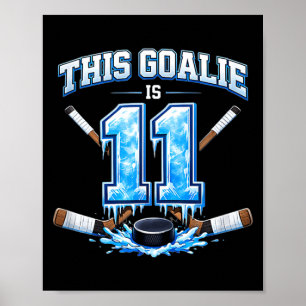 Poster Gardien de but de hockey sur glace pour son 11e an