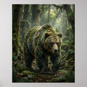 Poster Gardien de la Forêt de l'Ours de mousse