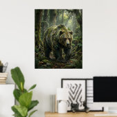 Poster Gardien de la Forêt de l'Ours de mousse (Bureau à domicile)