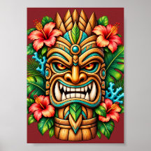 Gardien Tiki Couronne d'Hibiscus