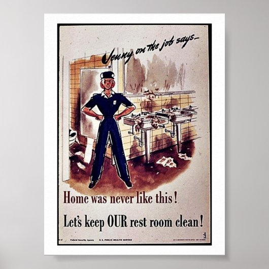 Poster Gardons Notre Salle De Repos Propre ! (Devant)