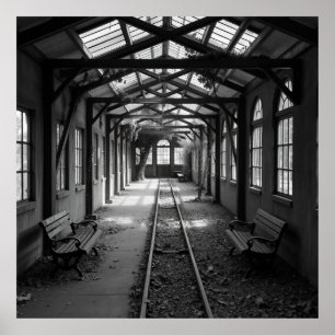 Poster Gare abandonnée - Charcoal Art