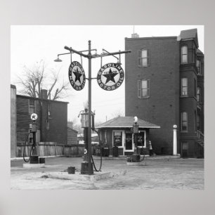 Poster Gare ancienne de 1925