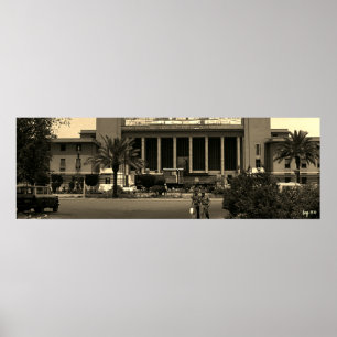 Poster Gare centrale ferroviaire vintage de Bagdad en Ira