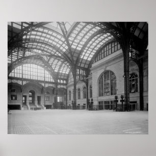 Poster Gare de Pennsylvanie, salle principale, 1915. Phot