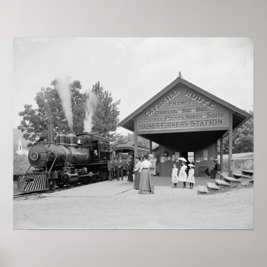 Poster Gare ferroviaire de CatSkills, 1902. Photo vintage (Devant)