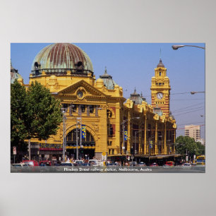 Poster Gare ferroviaire de rue de Flinders, Melbourne,