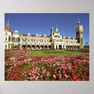 Poster Gare historique, Dunedin, Nouvelle-Zélande