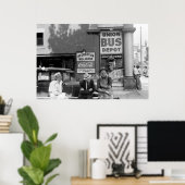 Poster Gare routière : 1938 (Bureau à domicile)