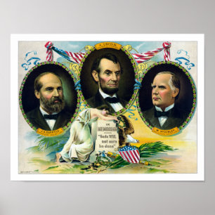 Poster Garfield, Lincoln et McKinley — En mémoire