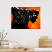 Poster Gargoyle et feu (Cuisine)