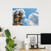 Poster Gargoyle et nuages (Bureau à domicile)