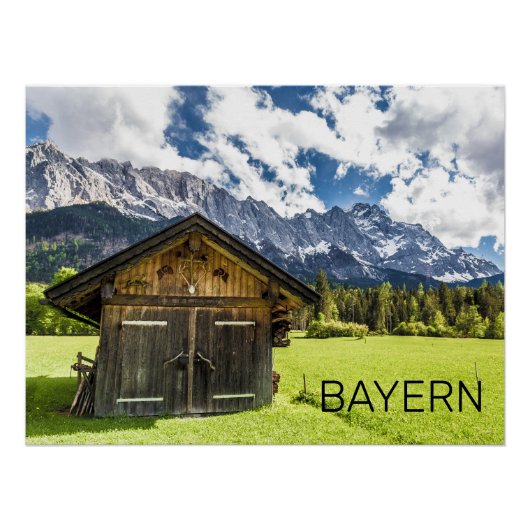 Poster Garmisch Partenkirchen Bavaria Alpes Panorama (Devant)